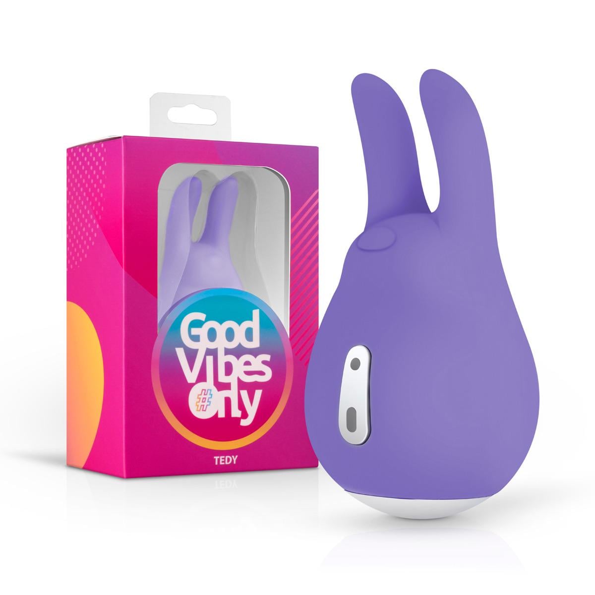 Вибратор для клитора с ушками Tedy Good Vibes Only силиконовый 9,5 см Фиолетовый (GVO009)