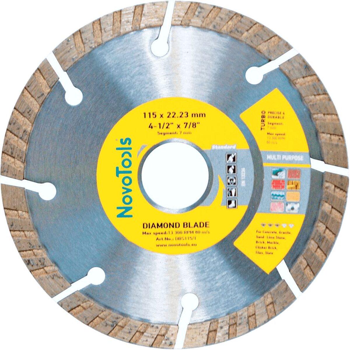 Диск алмазний турбохвиля NovoTools Standard 115 мм 7х22,23 мм (017414)