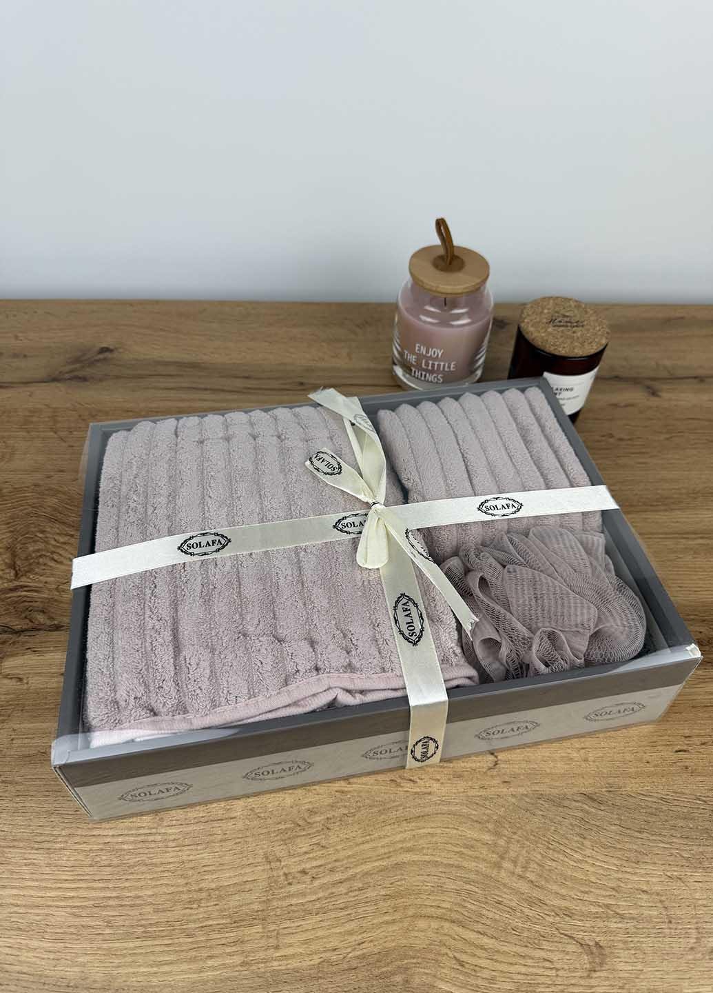 Подарочный набор полотенец из микрофибры Лавандовый (37-2) - фото 3 Подарочный набор полотенец из микрофибры Лавандовый (37-2) - фото 3