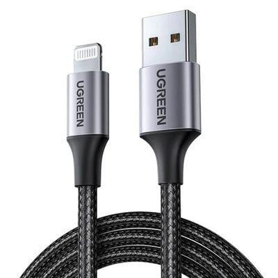 Кабель зарядный UGREEN USB-A to Lightning для iPhone/iPad с оплеткой 2 м Black (US199)