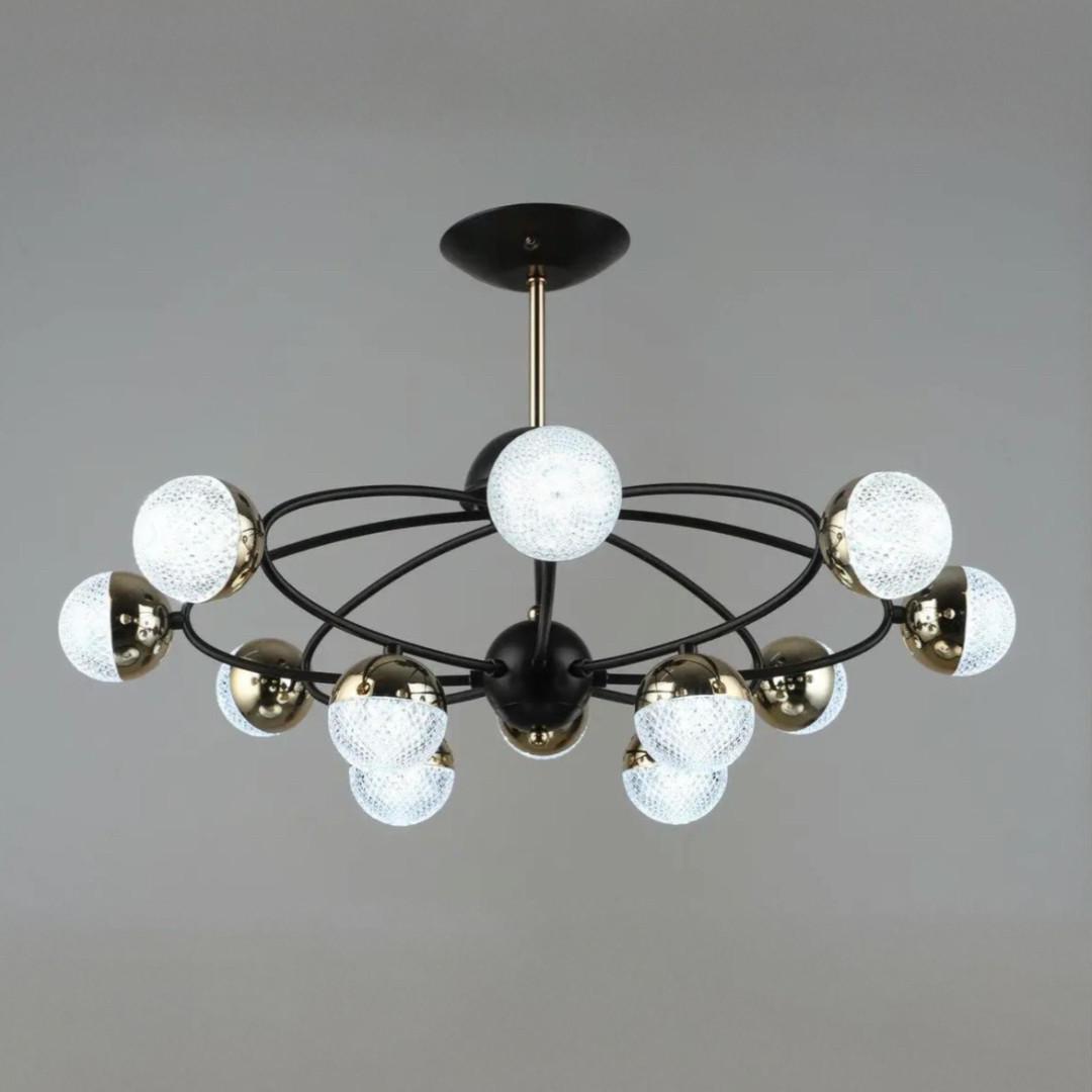 Люстра светодиодная Sirius на двенадцать круглых плафонов 144W 3000-6500К (B N5015/12 COFFEE+FGD)