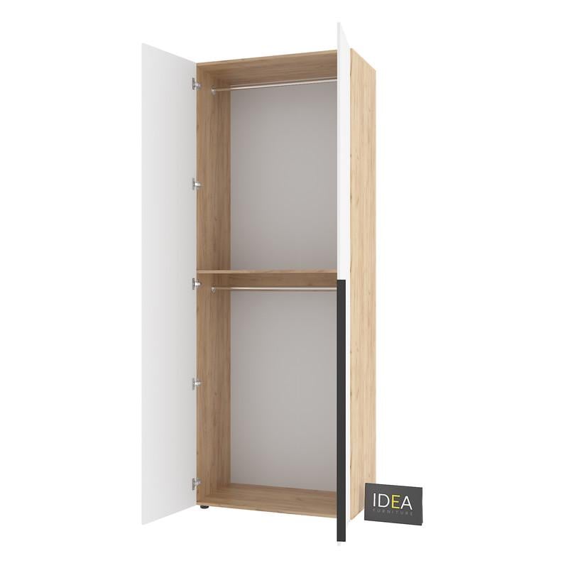 Шафа для одягу Idea С-7.1 з двома штангами Дуб крафт/Білий (1818) - фото 4