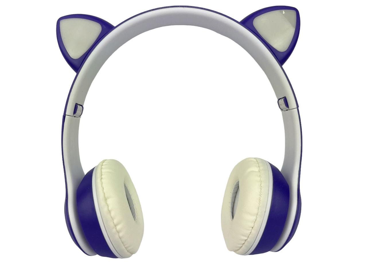 Наушники беспроводные Wireless headSet Cat ear VIV-23M LED с кошачьими ушками Фиолетовый