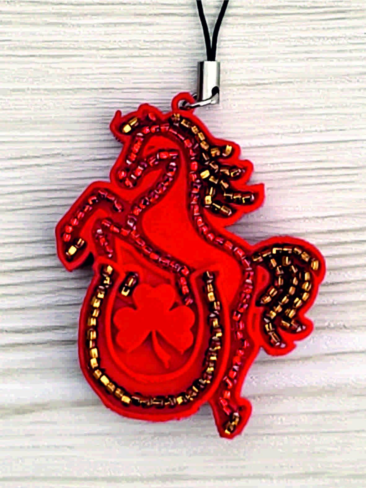 Набір для вишивання бісером BUTTERFLY прикраса-міні Кінь Червоний (М327)