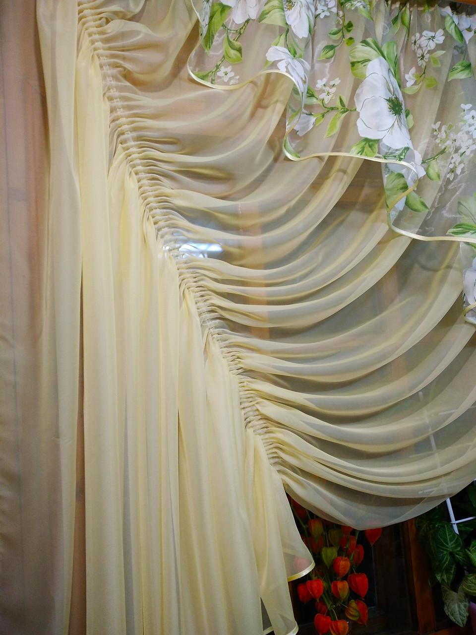 Занавеска короткая Камелия левая Лунный/Яблочный - фото 3 Занавеска короткая Камелия левая Лунный/Яблочный - фото 3