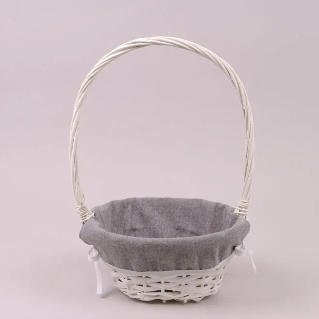 Корзина с лозы с тканью Flora Белый (38072)
