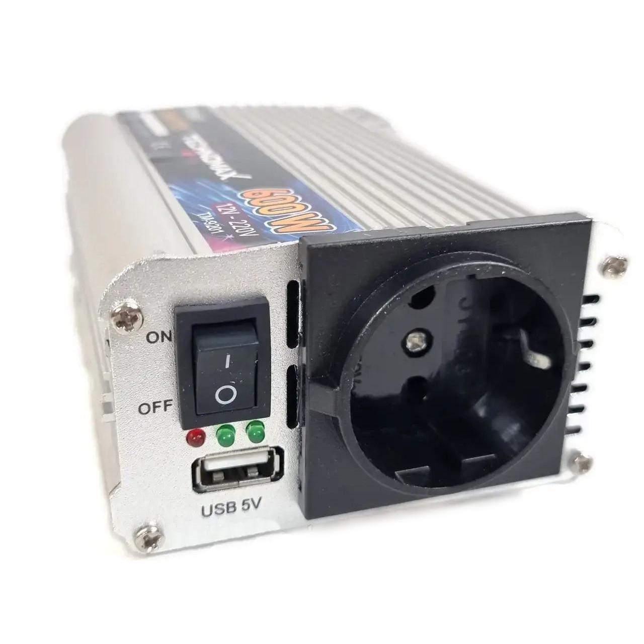 Инвертор Technomax TM-9201 600w с аппроксимированной синусоидой 12V-220V 50Гц (1856101444) - фото 8 Инвертор Technomax TM-9201 600w с аппроксимированной синусоидой 12V-220V 50Гц (1856101444) - фото 8