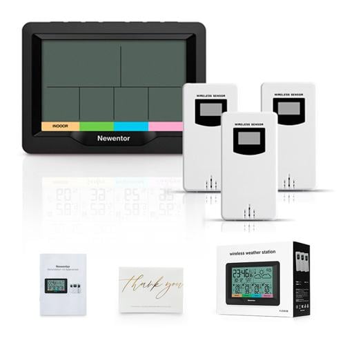 Метеостанция беспроводная с барометром Newentor FJ3383B ЖК 5,8'' 3 выносных датчика Black (530302) - фото 2 Метеостанция беспроводная с барометром Newentor FJ3383B ЖК 5,8'' 3 выносных датчика Black (530302) - фото 2