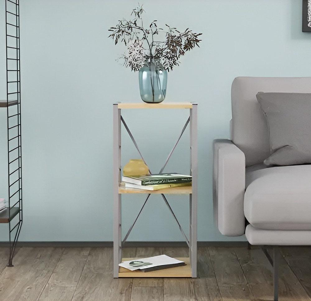 Этажерка Ferrum-decor Коннект 3/34 ДСП 16 мм 73x34x28 см Серый/Дуб Артизан (FRD-104303)