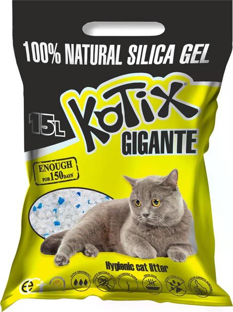 Силикагелевый наполнитель Kotix GIGANTE 15 л (6,15 кг) для кошачьего туалета