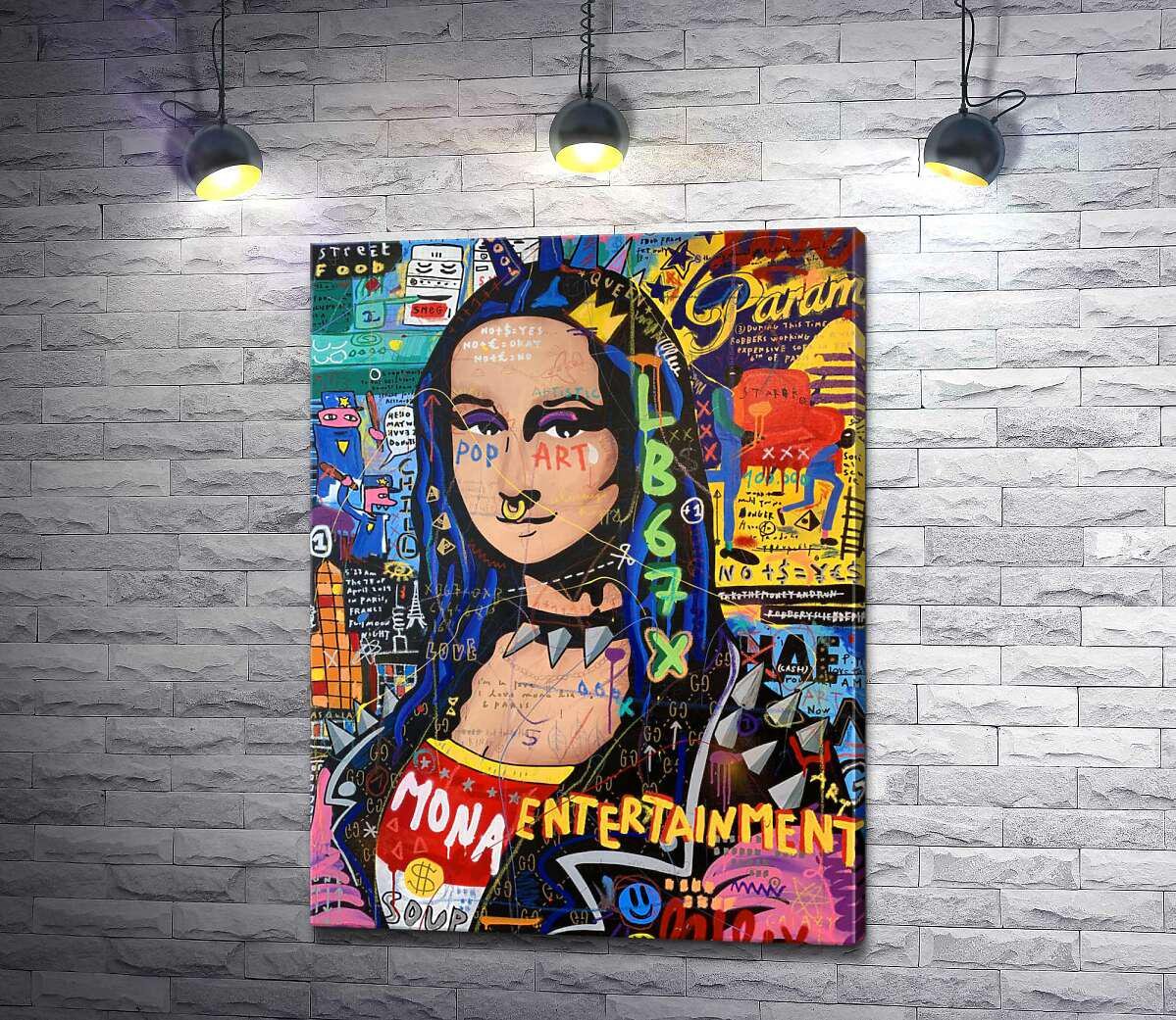 Картина ArtPoster Панк Мона Лиза (Punk Monalisa) - Джисбар (Jisbar) 37x50 см Модуль №1 (000313)