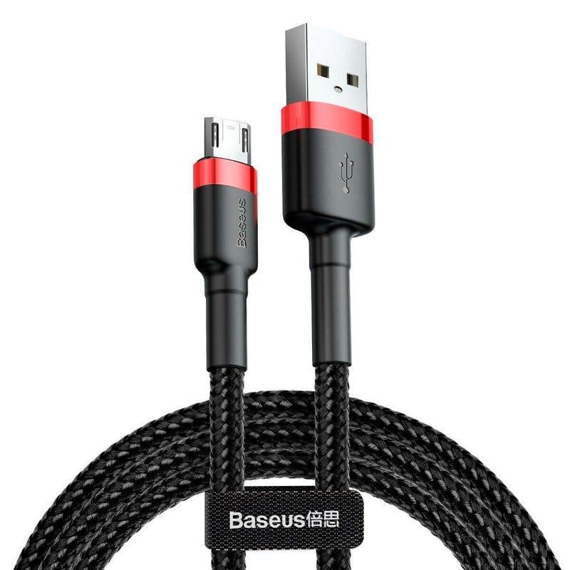 Кабель Baseus CAMKLF-C91 Сafule Cable USB to MicroUSB 2,4A 2 м Black/Red