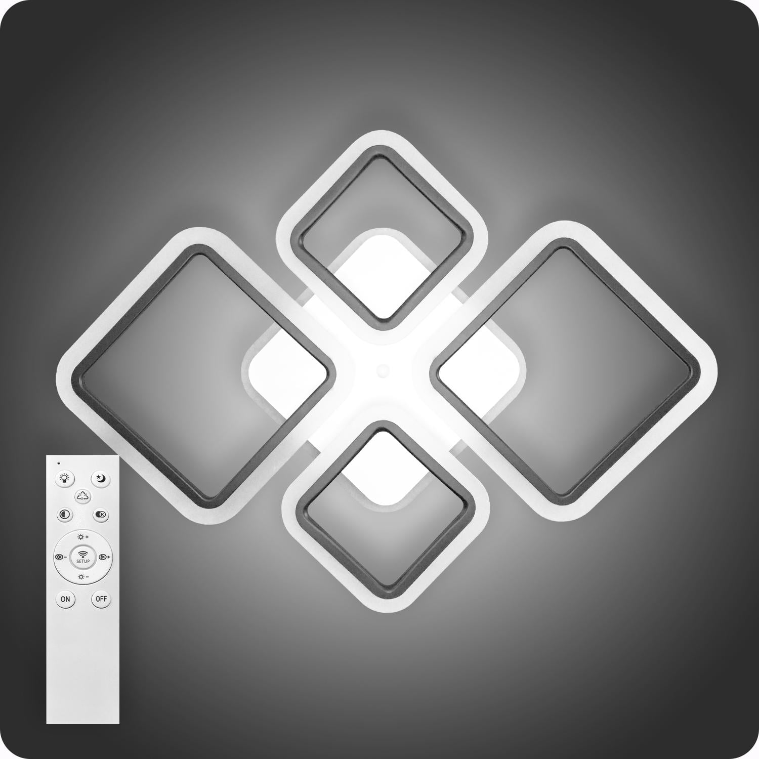 Люстра светодиодная 517 Light 3color с пультом 98 Вт Черный (01757)