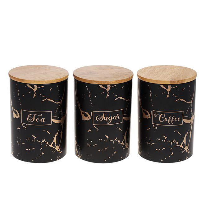 Набор керамических банок Flora с бамбуковыми крышками 3 шт. 0,8 л (32562)