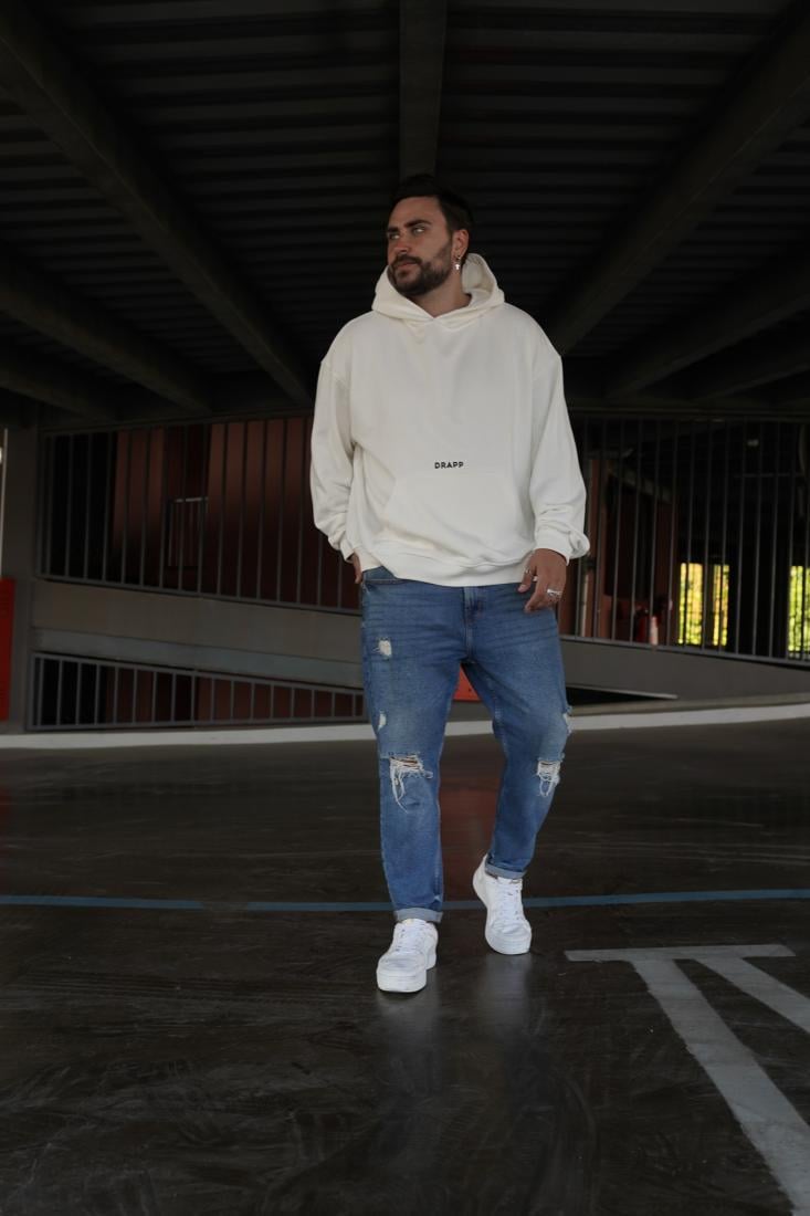 Худі оверсайз 78-503 з ДТФ-принтом XL Білий (36431) - фото 3 Худі оверсайз 78-503 з ДТФ-принтом XL Білий (36431) - фото 3