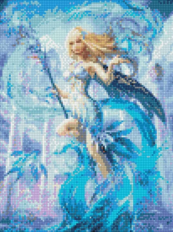 Алмазная мозаика Strateg Девушка-волшебница 30х40 см (HX027)