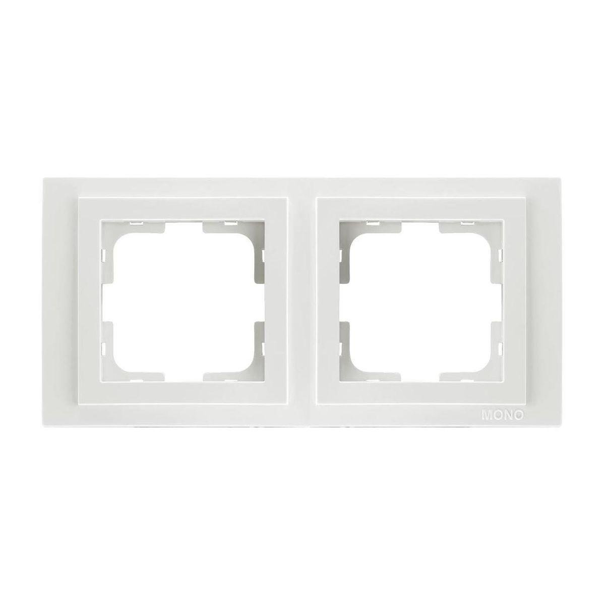 Рамка двойная Mono Electric DESPINA Жемчужный (102-250000-161)