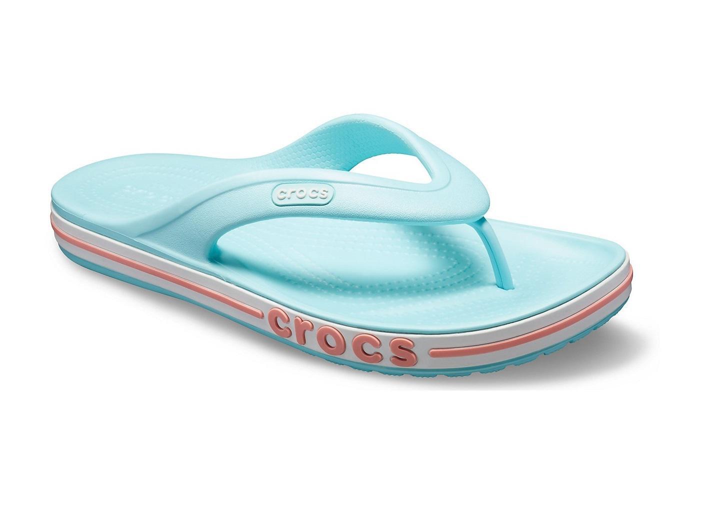Вьетнамки Crocs Bayaband Flip M6W8 р. 38 24,5 см Ice Blue/Melon (205393) - фото 2