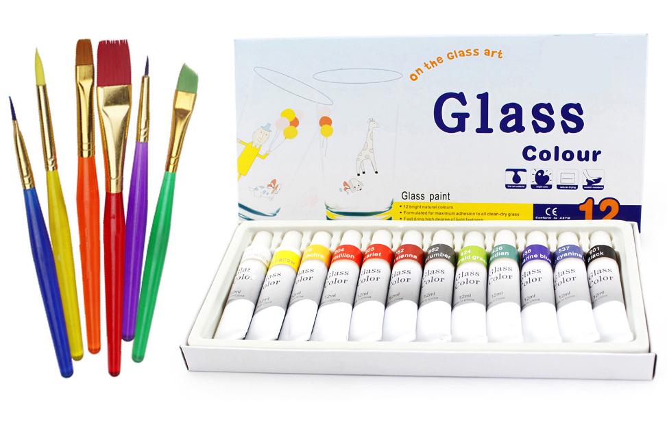 Набір акрилових фарб Worison для розпису скла 12 кольорів (GP-12) - фото 2 Набір акрилових фарб Worison для розпису скла 12 кольорів (GP-12) - фото 2