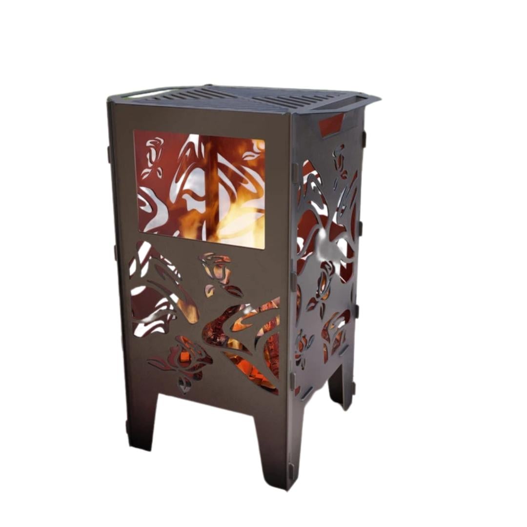 Корзина с грилем мангал-барбекю Carino Розы V1 513х393х750 мм металл 3 мм (34183485)