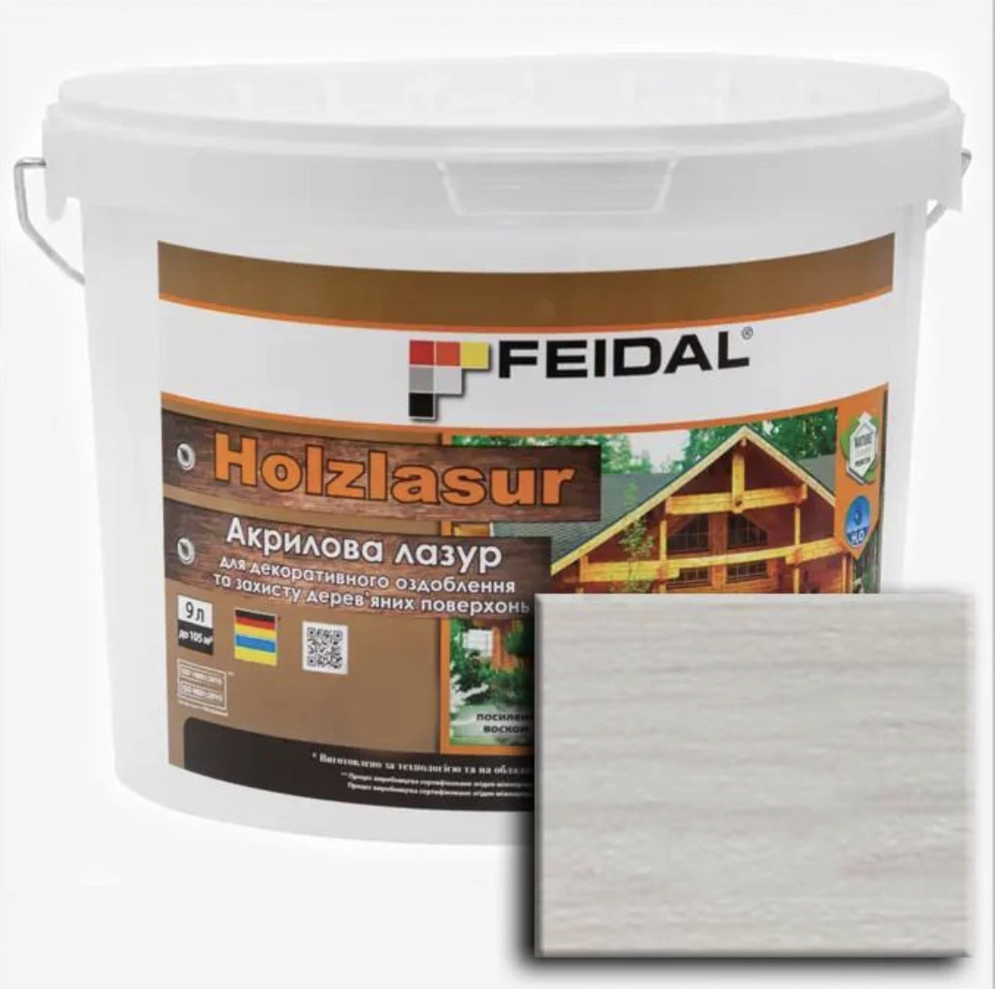 Лазур акрилова Feidal Holzlasur 9 л Білий (1886455897) Лазур акрилова Feidal Holzlasur 9 л Білий (1886455897)