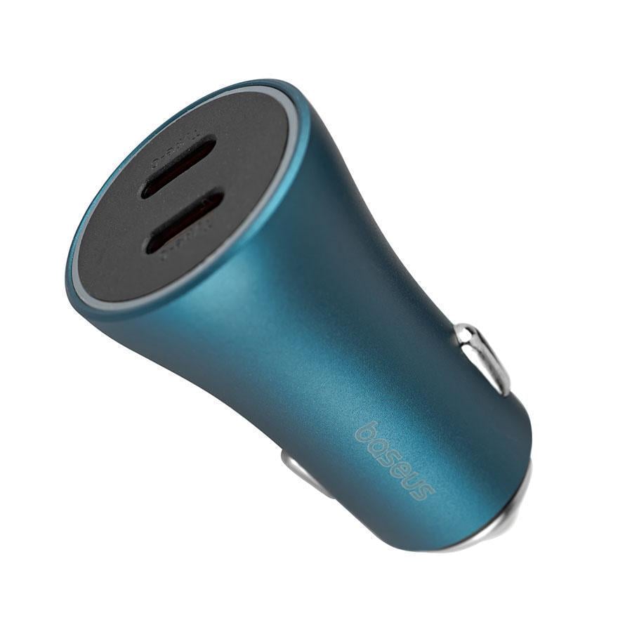Зарядний пристрій автомобільний BASEUS Golden Contactor Pro Dual Fast Charger C+C 40W Blue (CGJP000003)