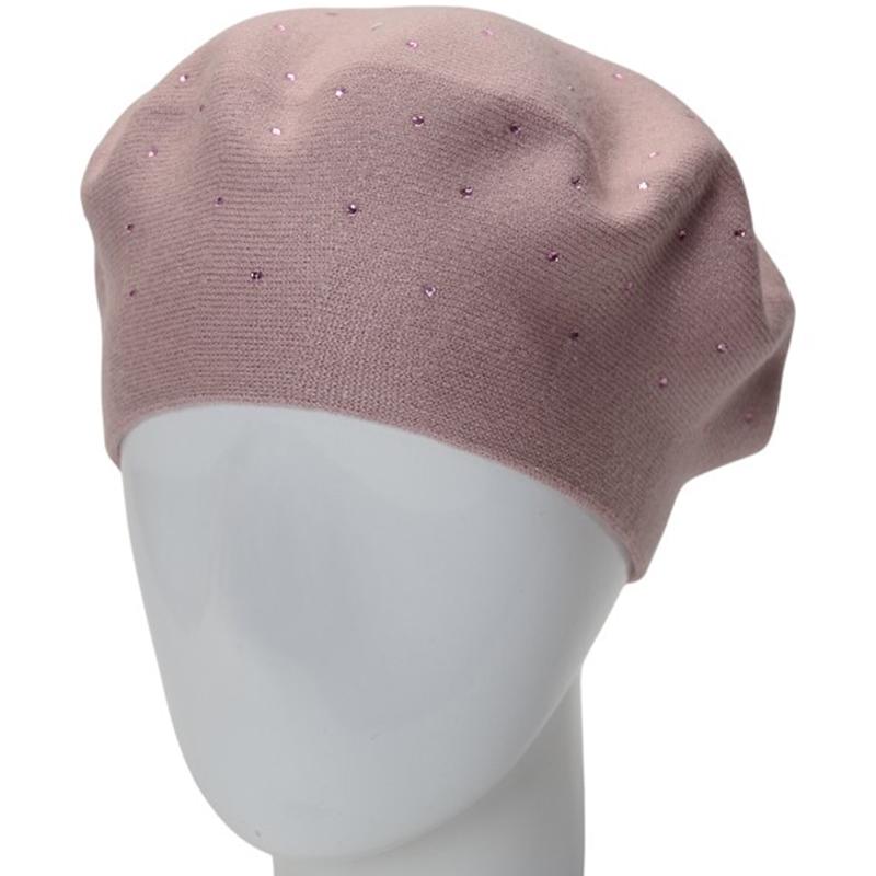 Берет двойной Lirus Блис из вискозы универсальный Пудровый (288298)