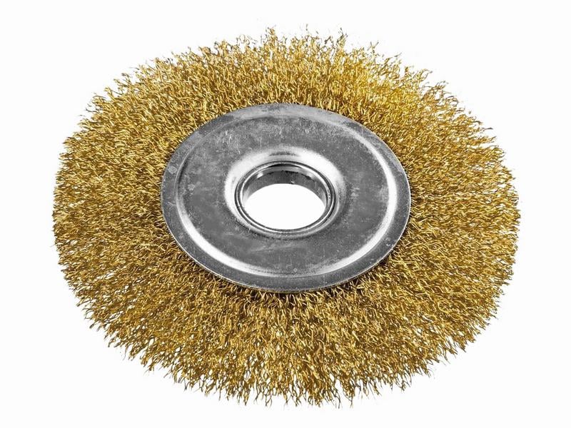 Щітка дискова Mastertool з латуньованого рифленого дроту 115х22,2 мм (19-9111)