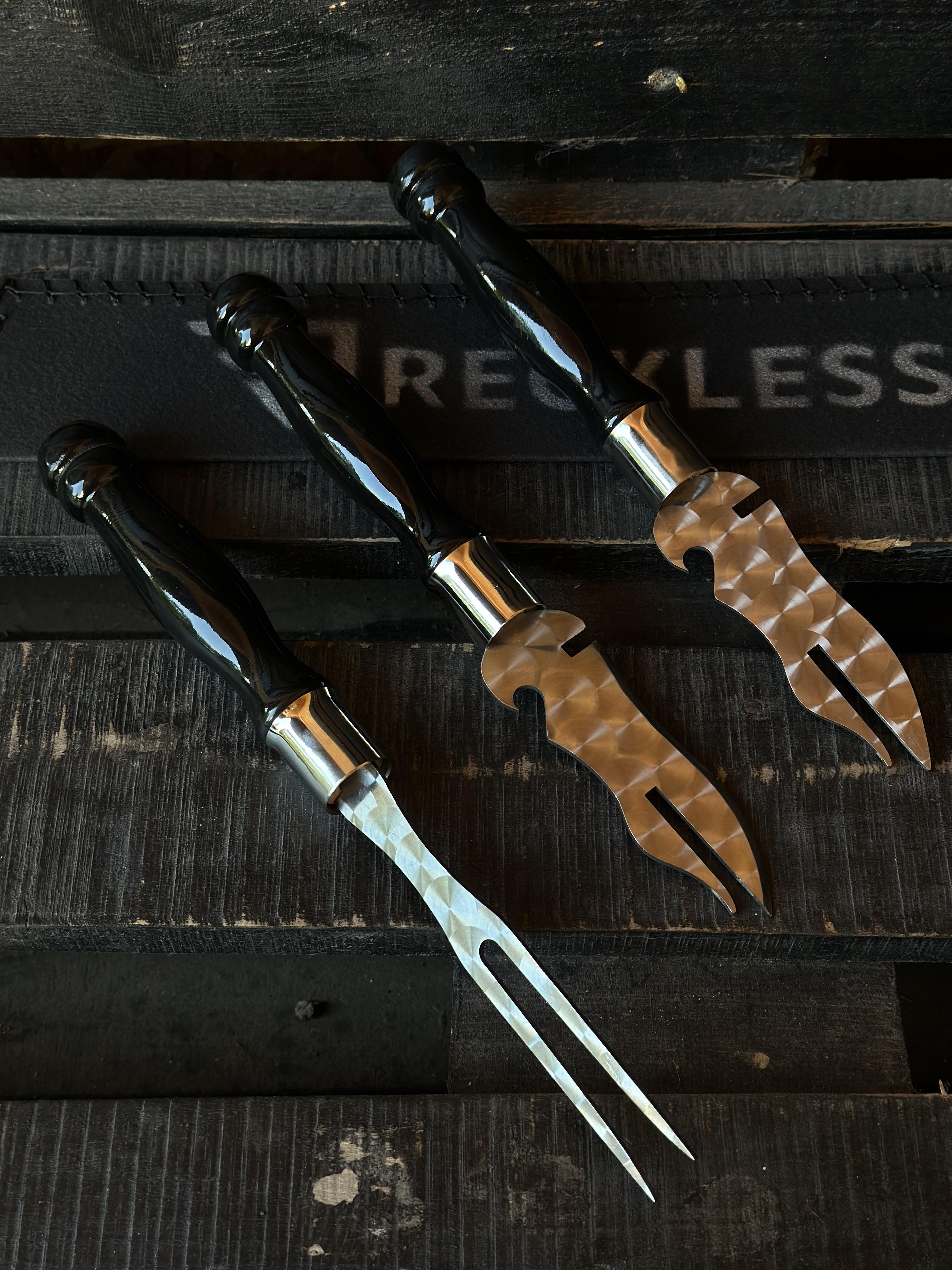 Ніж-виделка для зняття м'яса Reckless Vavilon преміум з дерев'яною ручкою 28х3 см - фото 6 Ніж-виделка для зняття м'яса Reckless Vavilon преміум з дерев'яною ручкою 28х3 см - фото 6