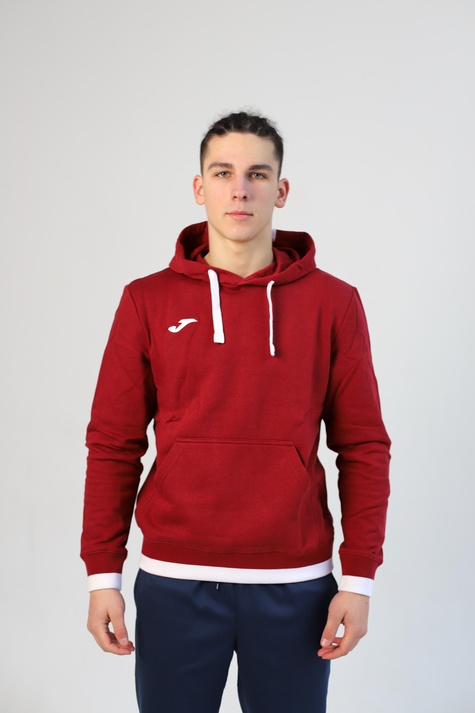 Реглан Joma 101962.672 Confort Ii Hoodie L Burgundy White (8424309536541)