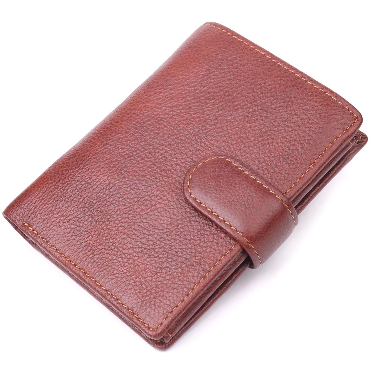 Портмоне вертикальное мужское Vintage Men Wallet 21399 из натуральной кожи Коричневый - фото 1