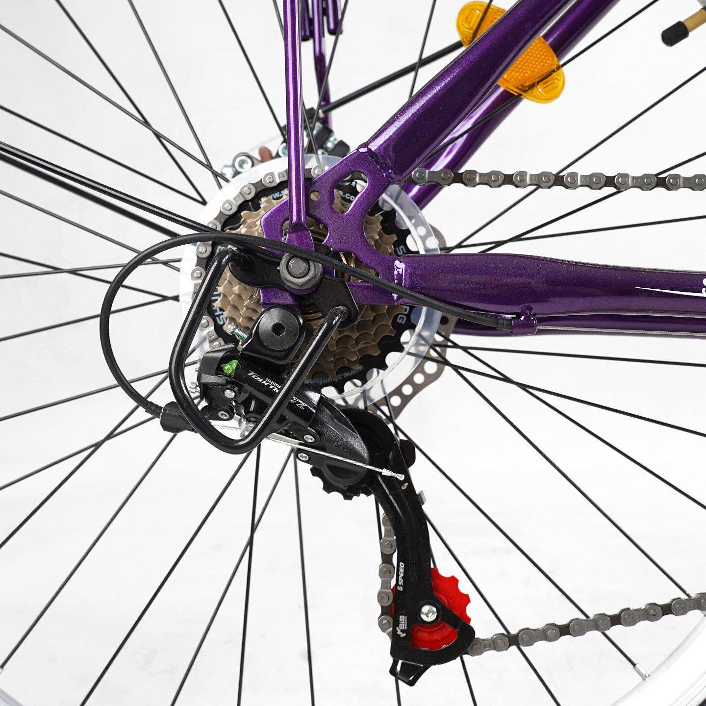 Велосипед городской Corso Viola с багажником рама 17"/26" Фиолетовый - фото 6 Велосипед городской Corso Viola с багажником рама 17"/26" Фиолетовый - фото 6