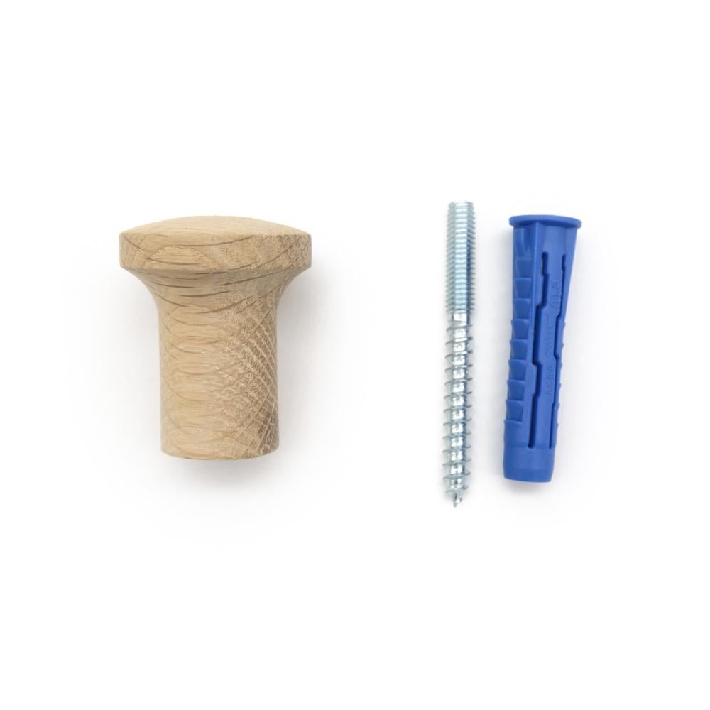 Крючок деревянный мебельный для одежды ø35 мм 1 шт. Дуб (48895) - фото 5