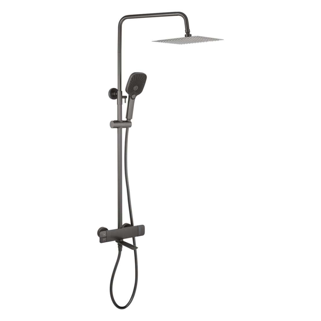 Душевая система пристенная с изливом Kroner KRP Makon GRP063 Графитовый (CV033859) - фото 1 Душевая система пристенная с изливом Kroner KRP Makon GRP063 Графитовый (CV033859) - фото 1