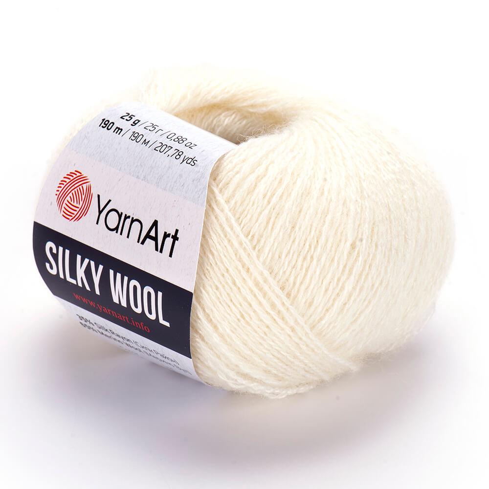 Пряжа YarnArt Silky Wool 330 Молочный (6105)