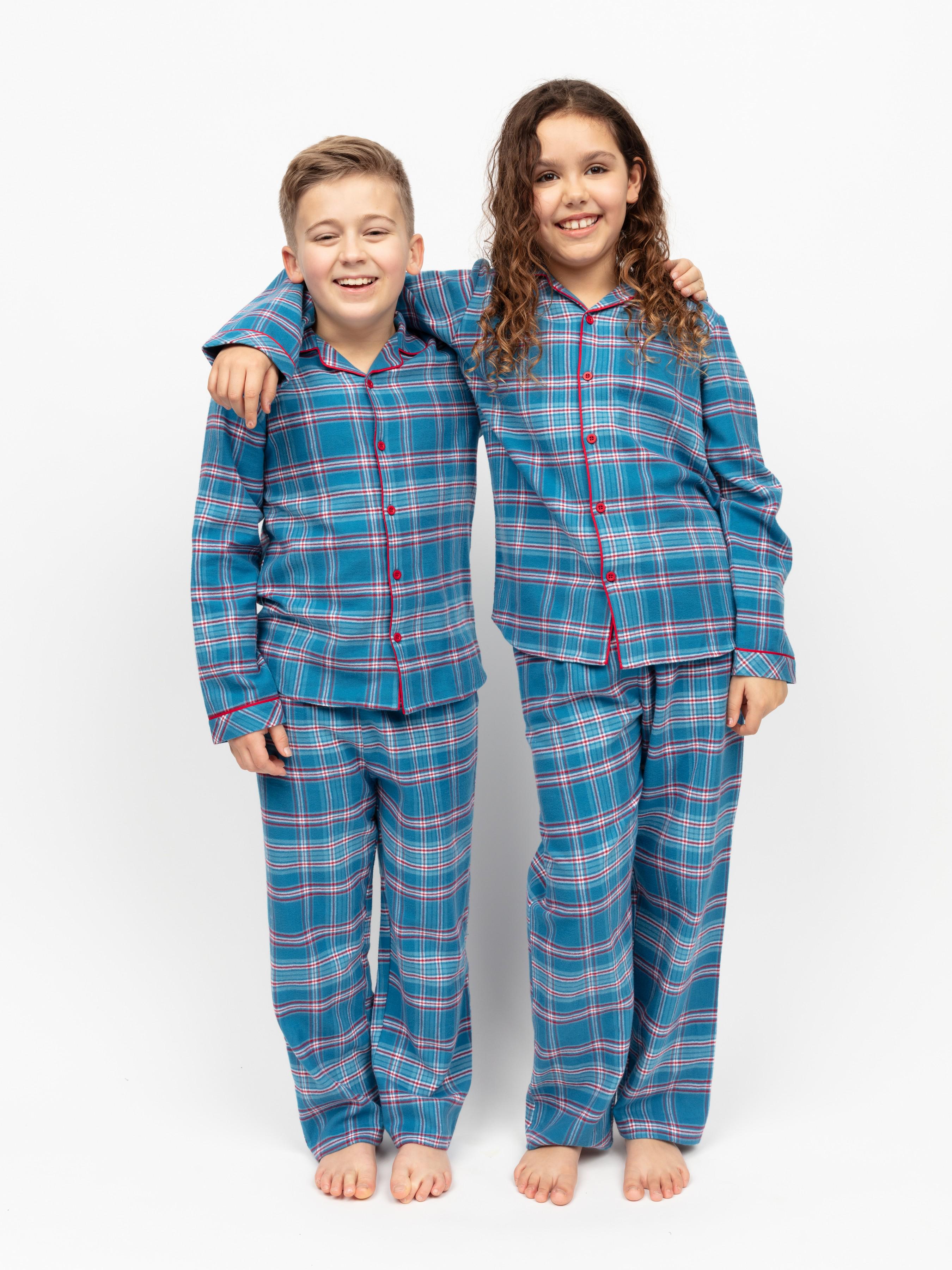 Пижама детская унисекс CYBERJAMMIES Montana 3016 10-11 лет 146 см Голубой в клетку (5051877531710)