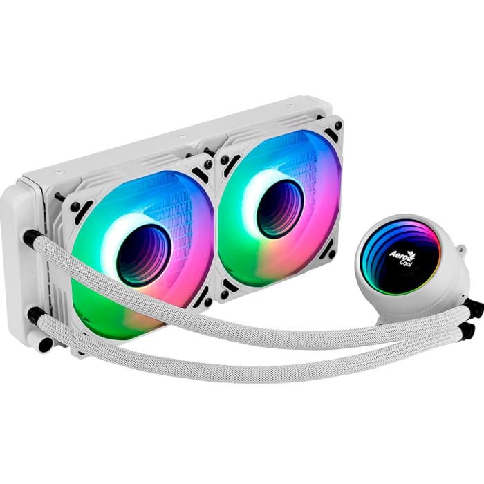 Система водяного охолодження AeroCool Mirage L240 4-pin 2-fans 240 мм ARGB White (ACLA-MR24127.73)