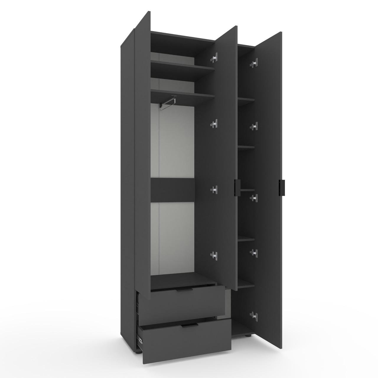 Шкаф Metkas Home A013L ЛДСП 1000x420x2300 мм Антрацитовый