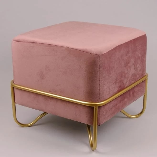 Пуфик Flora квадратный на металлическом каркасе Розовый (30001) Пуфик Flora квадратный на металлическом каркасе Розовый (30001)