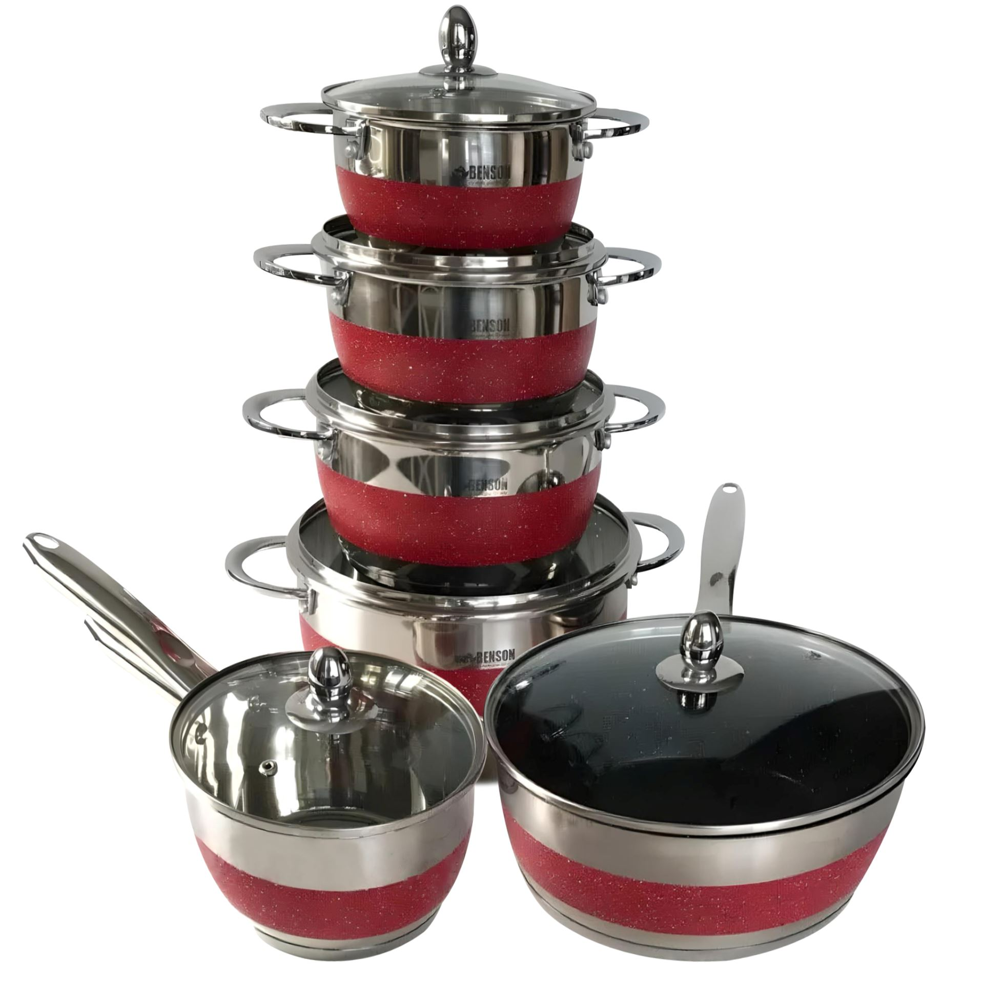 Набор посуды Benson из нержавеющей стали 12 пр. (BN-294)