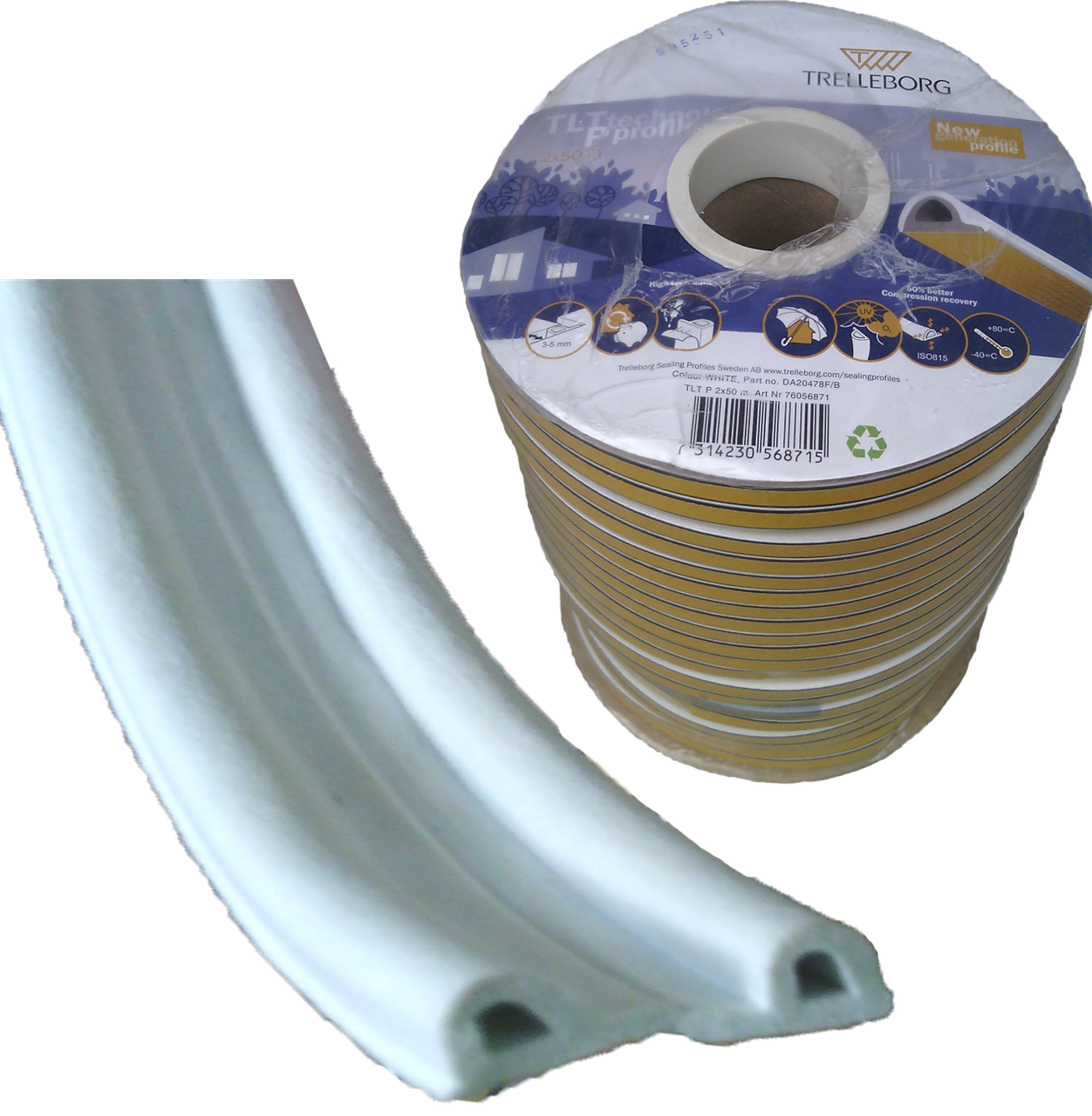 Ущільнювач для вікон та дверей STOMIL P-профіль 9х5,5 мм Білий - фото 2 Ущільнювач для вікон та дверей STOMIL P-профіль 9х5,5 мм Білий - фото 2