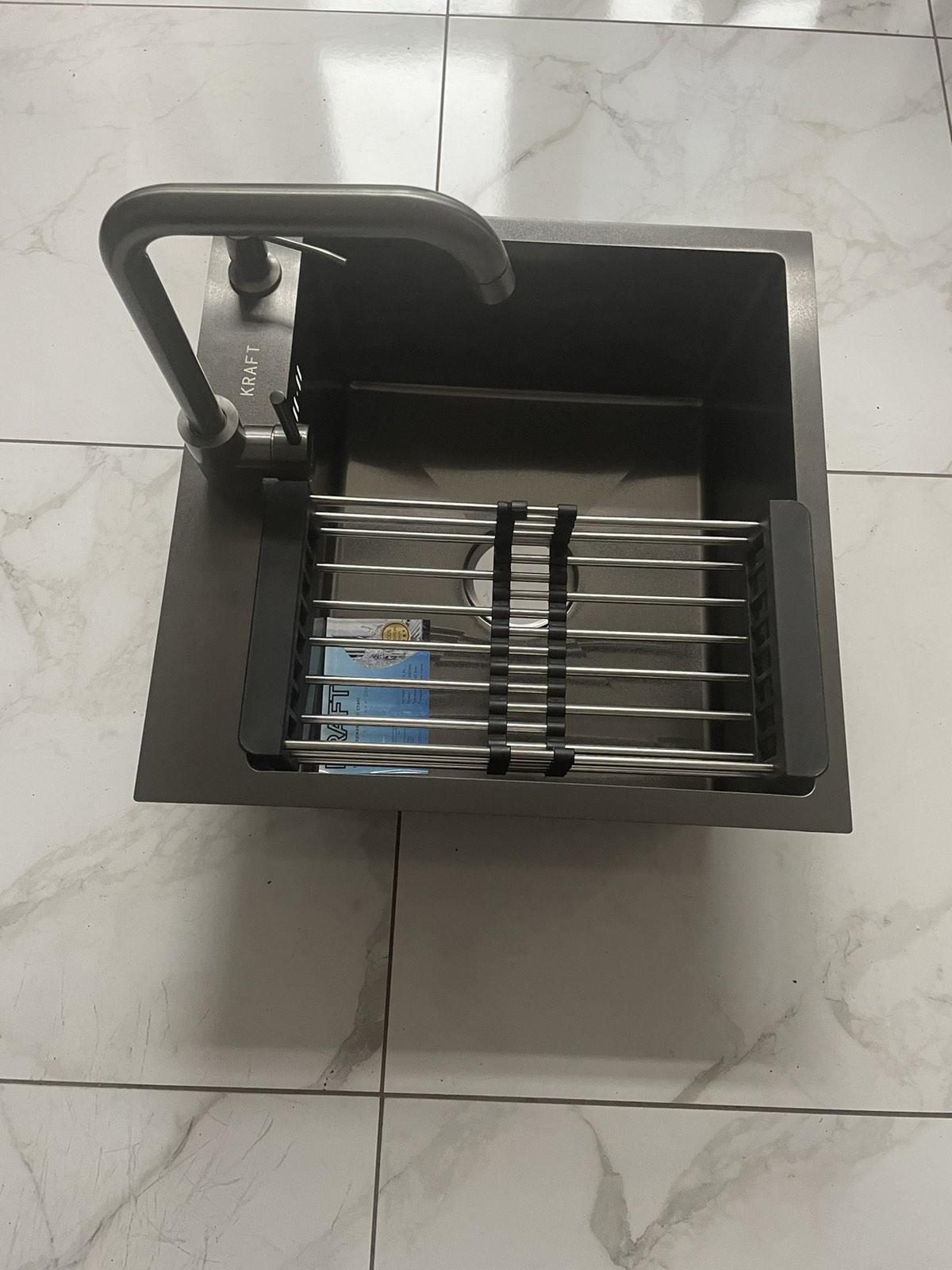 Мойка кухонная Kraft 5050 PVD Черный/смеситель для кухни Kraft из нержавеющей стали Черный - фото 9 Мойка кухонная Kraft 5050 PVD Черный/смеситель для кухни Kraft из нержавеющей стали Черный - фото 9