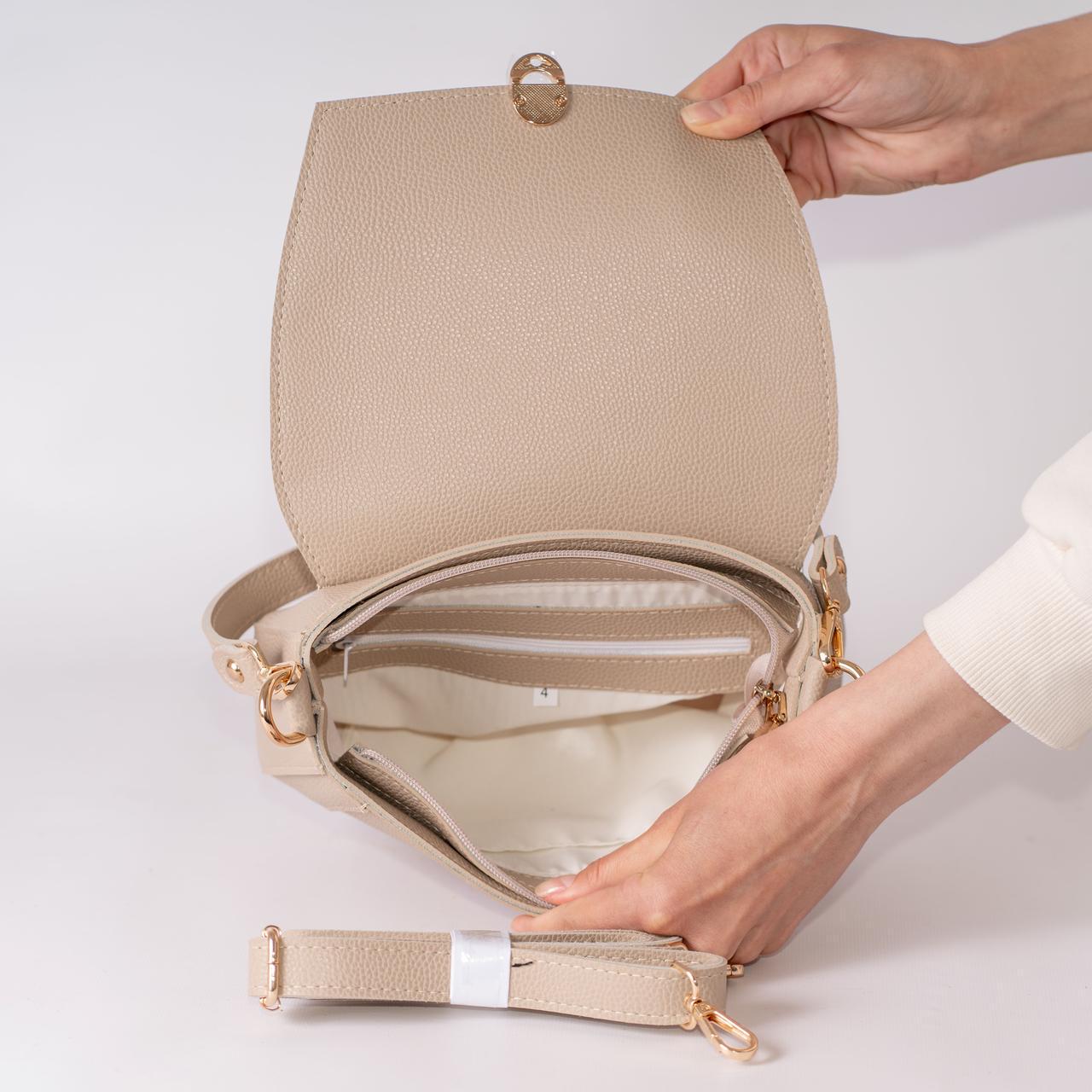 Сумка жіноча крос-боді XENIA № 44-24 з еко-шкіри Бежевий - фото 3 Сумка жіноча крос-боді XENIA № 44-24 з еко-шкіри Бежевий - фото 3