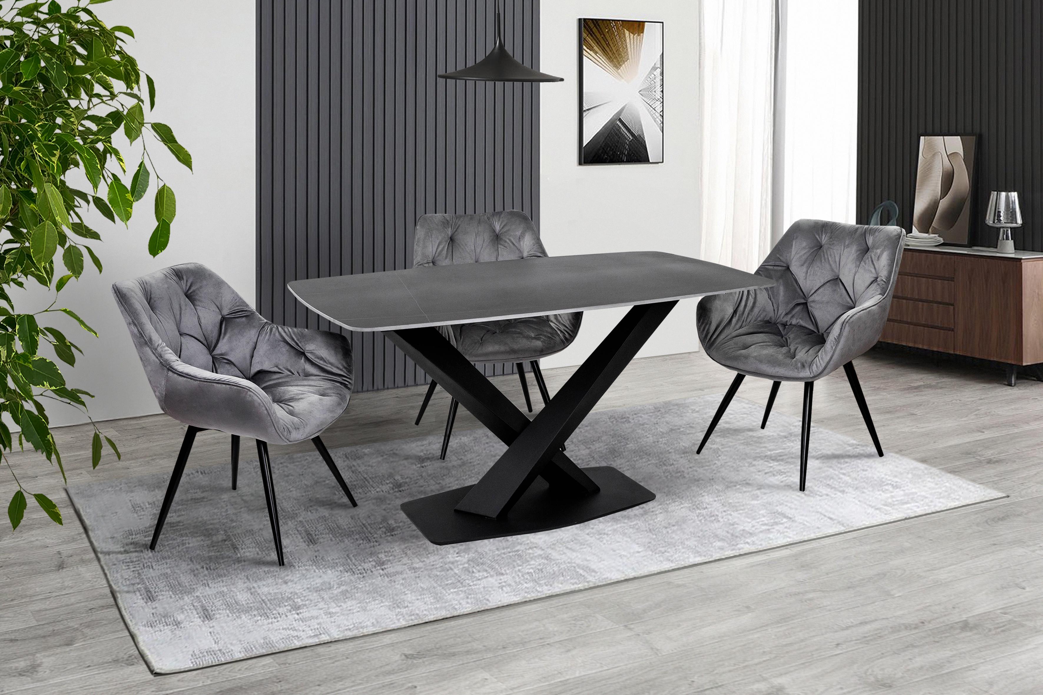 Обеденный стол Грейс Бинго 1400х800х750 мм Керамика/Черный мрамор (GAА0055671) - фото 9 Обеденный стол Грейс Бинго 1400х800х750 мм Керамика/Черный мрамор (GAА0055671) - фото 9