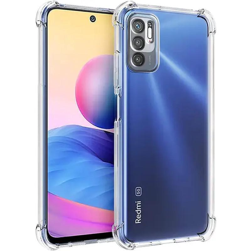 Противоударный TPU чехол GETMAN Ease logo усиленные углы Full Camera для Xiaomi Redmi Note 10 5G / Poco M3 Pro Бесцветный (Прозрачный)