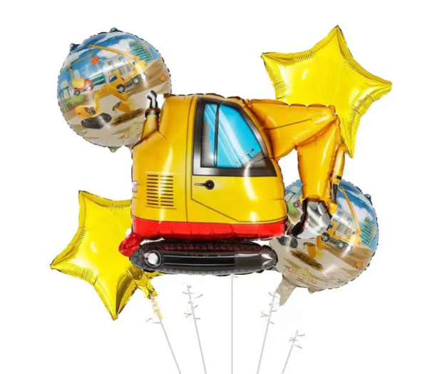 Набор воздушных шаров фольгированных Экскаватор 5 шт. (2990408705)
