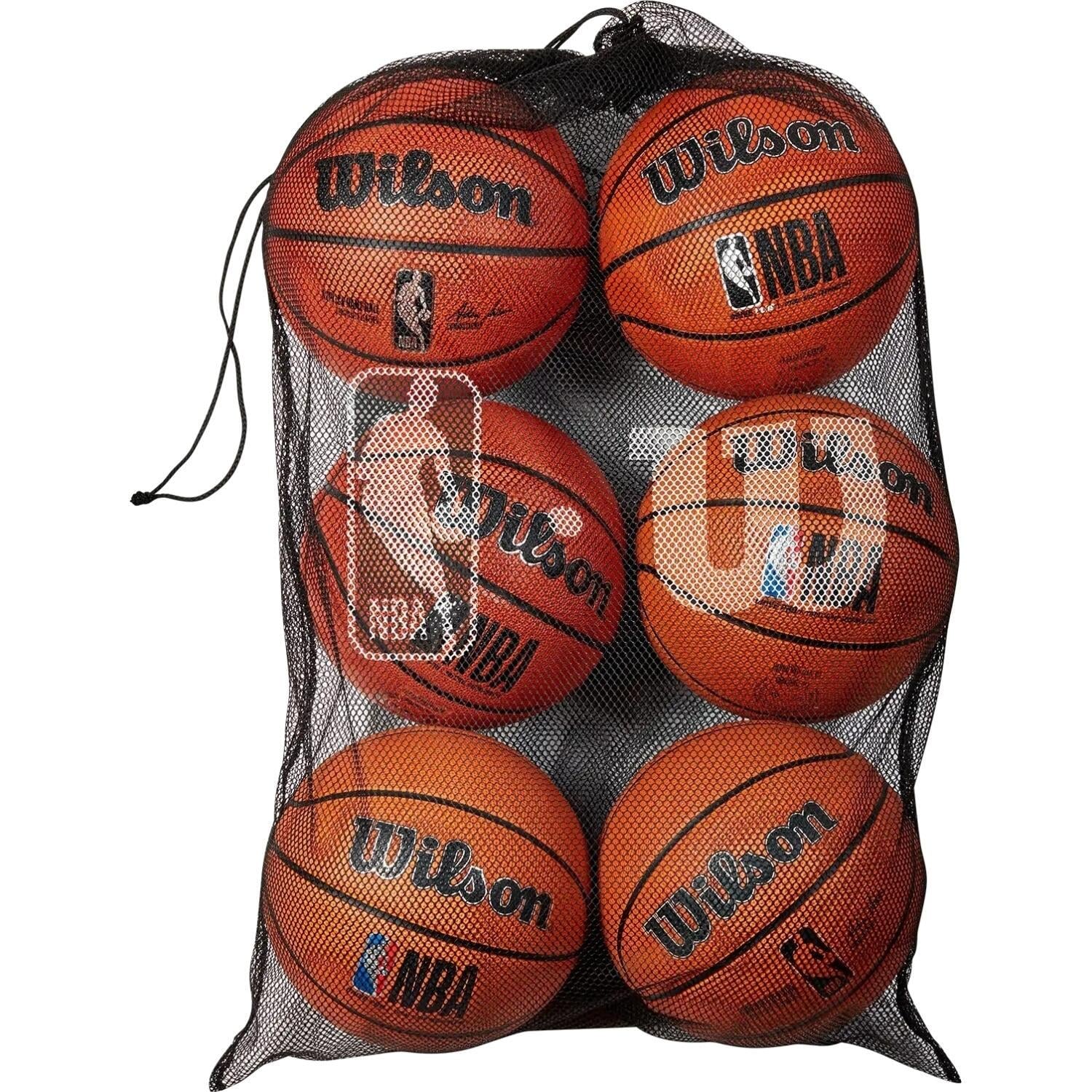 Сумка для баскетбольных мячей Wilson NBA 6 BALL MESH BASKETBALL BAG на 6 мячей Черный (WTBA70030)
