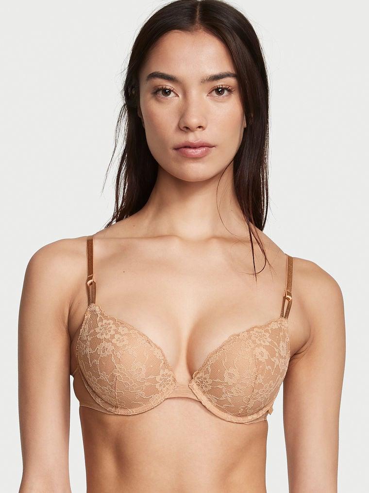 Бюстгальтер Victoria's Secret Lace Push-Up 80D Бежевый (2405937326)