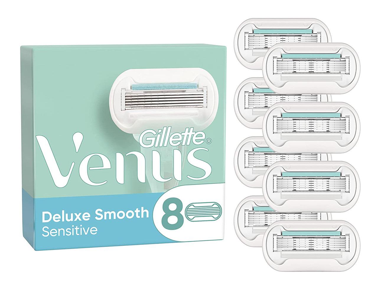 Картриджи сменные для бритья женские Venus Deluxe Smooth Sensitive 8 кассет