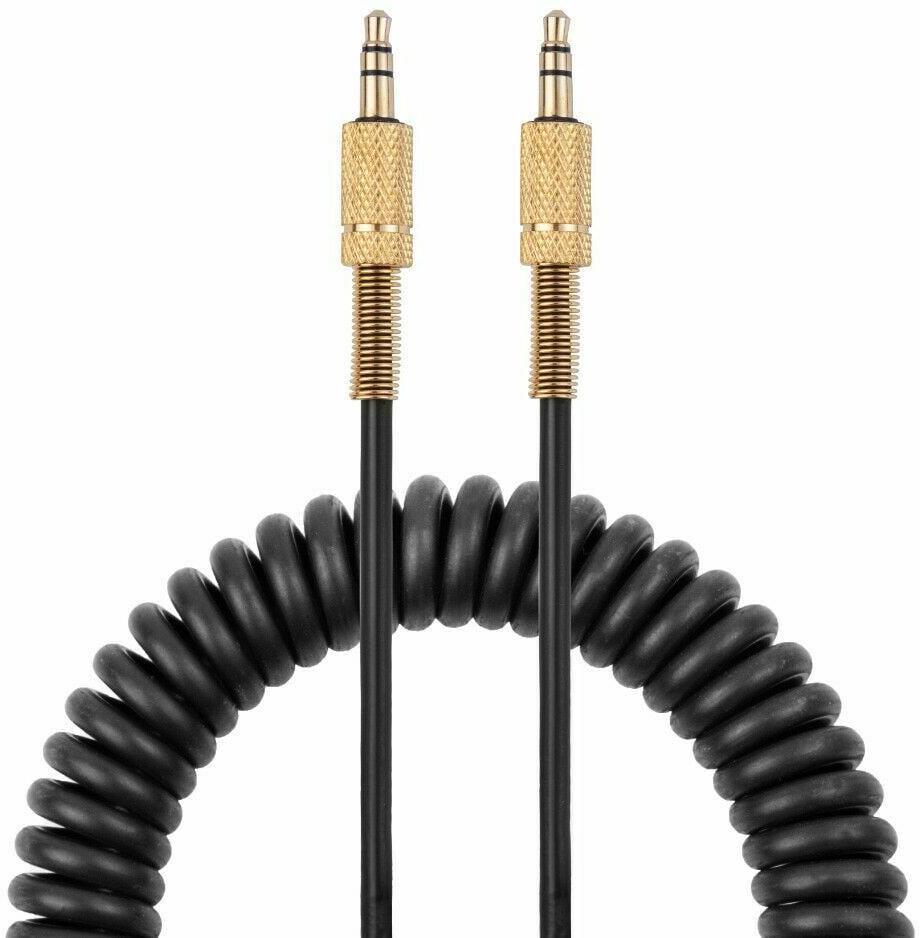 Кабель аудио WireLab Aux пружина 3,5 мм-3,5 мм 2 pin 0,6-3 м Black (24762)
